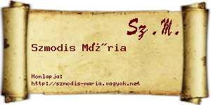 Szmodis Mária névjegykártya