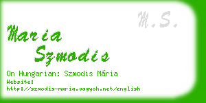 maria szmodis business card